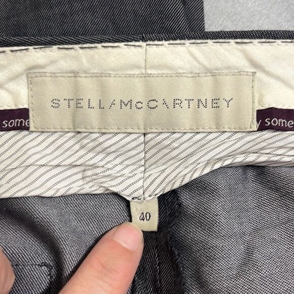 Stella McCartney 40 US 4 100% Wool Dress Pants Gray Zipper Pockets Wide Leg - Picture 8 of 12